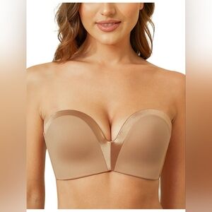 NWT Wingslove Strapless Wirefree Multiway Push Up Bra Brown Sz 36D